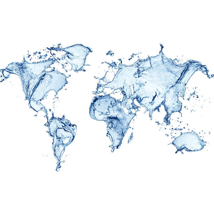 Weltkarte aus Wasser